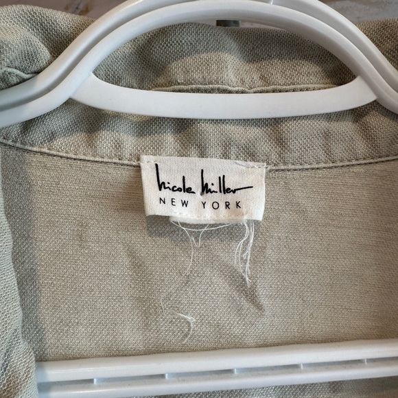 Nicole Miller | Lagenlook Linen Blend Long Sleeve Pullover Top - Picture 7 of 7